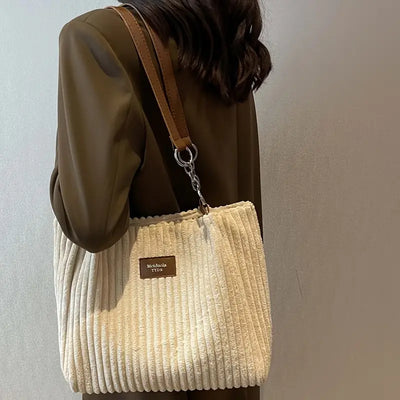 Olivia - Borsa Tote in Corduroy