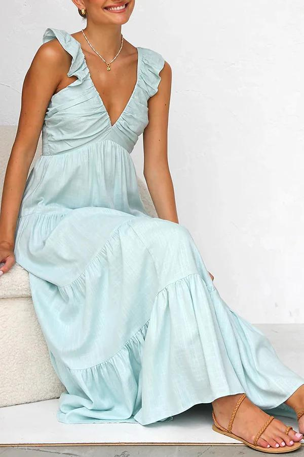 Janna - Vestito lungo elegante con scollo a V