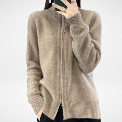 Camilla - Cardigan in Cashmere con Zip