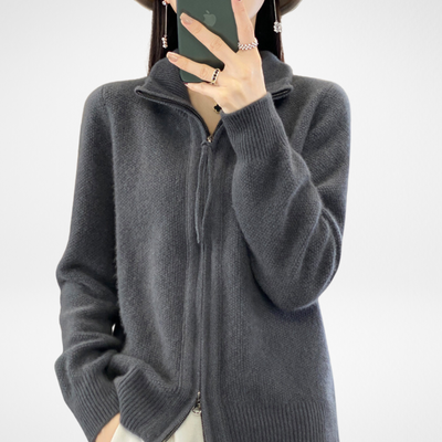 Camilla - Cardigan in Cashmere con Zip
