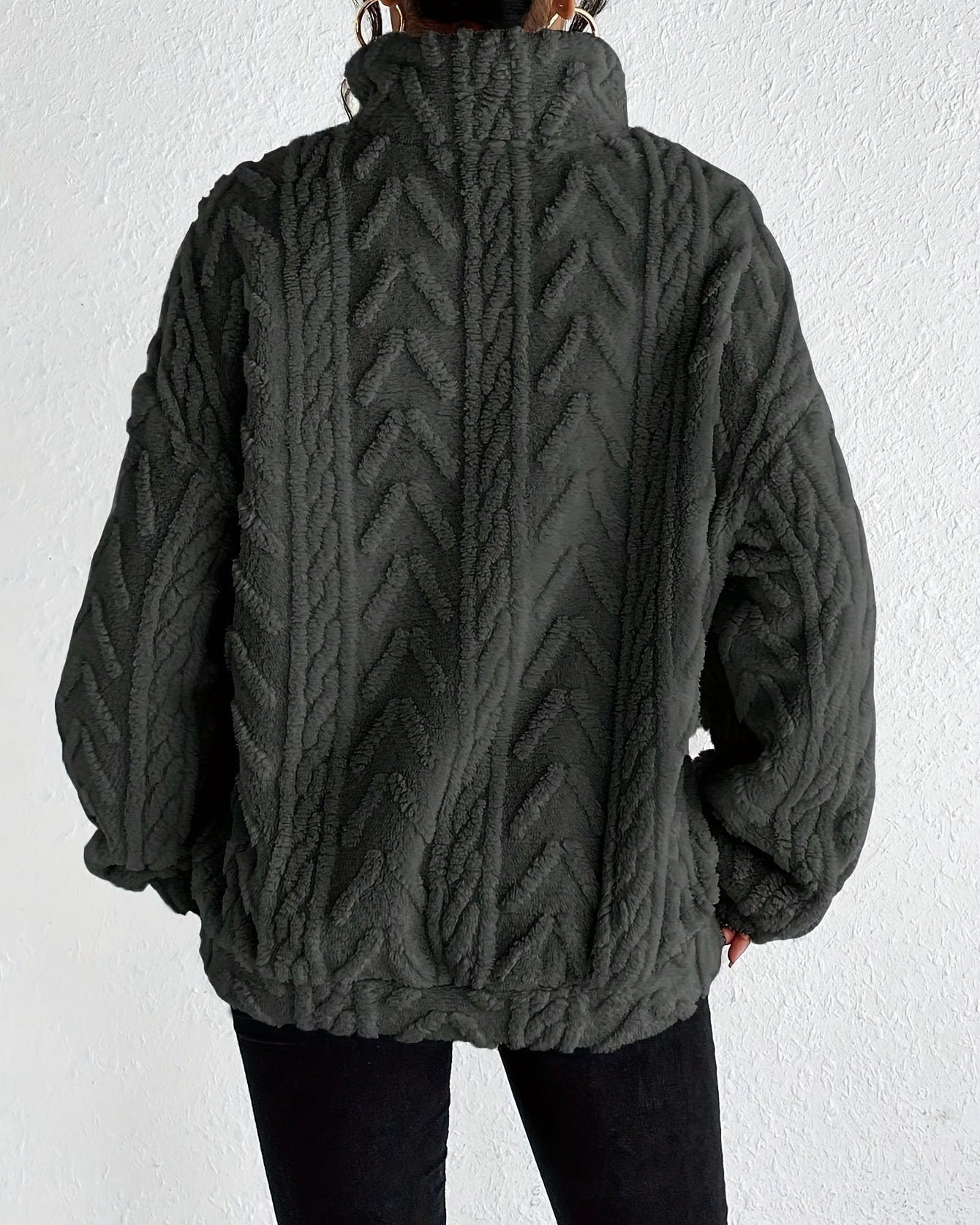 WILLOW - Maglione Morbido Intrecciato con Zip