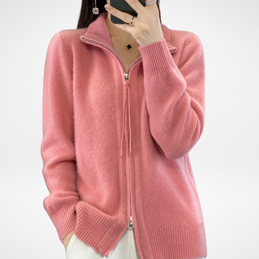 Camilla - Cardigan in Cashmere con Zip