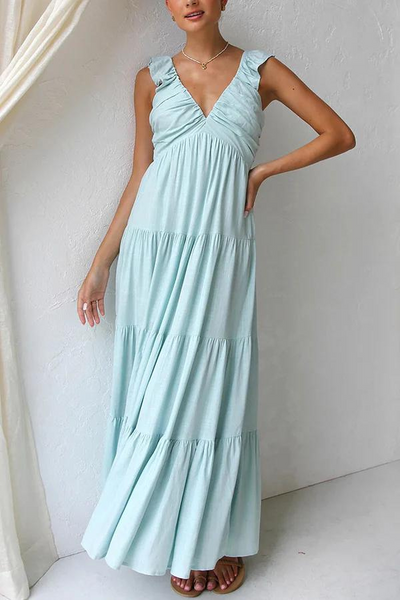 Janna - Vestito lungo elegante con scollo a V