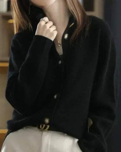 Pia - Maglia Cardigan Morbida con Bottoni