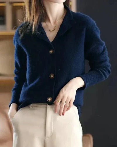 Pia - Maglia Cardigan Morbida con Bottoni