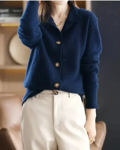 Pia - Maglia Cardigan Morbida con Bottoni