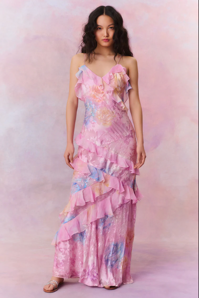 Linda – Abito Lungo Floreale Elegante