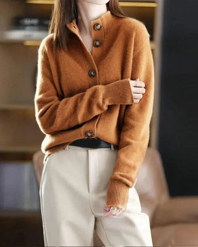 Pia - Maglia Cardigan Morbida con Bottoni