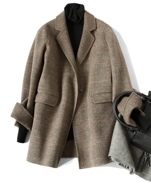 Stella - Cappotto Tartan in Pura Lana