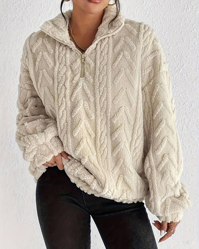 WILLOW - Maglione Morbido Intrecciato con Zip