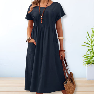 Gia - Abito Midi Plissé con Tasche