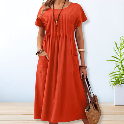 Gia - Abito Midi Plissé con Tasche