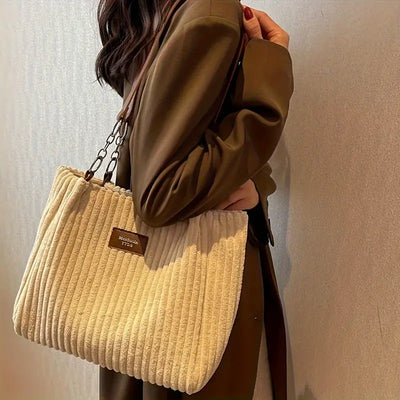 Olivia - Borsa Tote in Corduroy