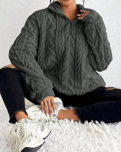 WILLOW - Maglione Morbido Intrecciato con Zip