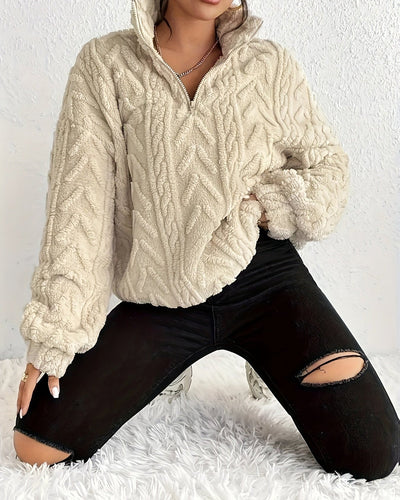 WILLOW - Maglione Morbido Intrecciato con Zip