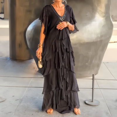 Valerie – Abito Lungo Boho-Chic con Balze