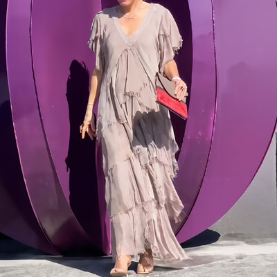 Valerie – Abito Lungo Boho-Chic con Balze