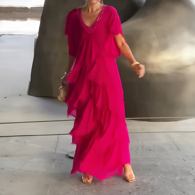 Valerie – Abito Lungo Boho-Chic con Balze